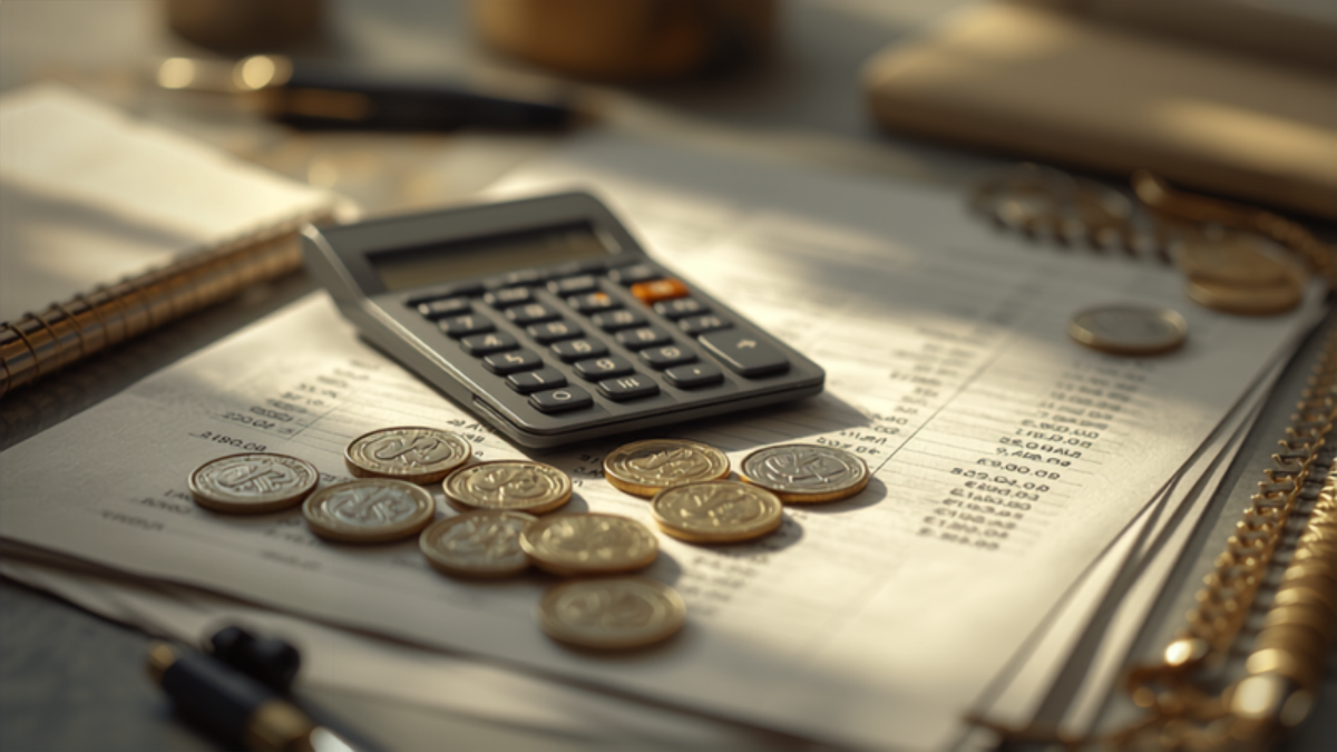 Paralegal cost UK 2026: calculator and financial documents on an office desk